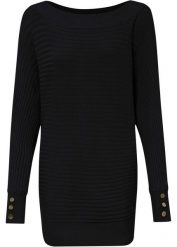 Sweter. Czarne swetry bonprix, bez wzorów, bez ramiączek. Za 114.99 zł.