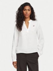 Beverly Hills Polo Club Bluzka P-SS26W-OLYMPIA Biały Regular Fit. Białe bluzki Beverly Hills Polo Club, xs, bez wzorów, ze lnu, bez kołnierzyka, bez ramiączek. Za 169.99 zł.