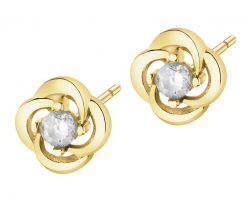 Złote kolczyki z cyrkoniami - kwiaty. Żółte kolczyki Apart, z cyrkonią, złote. Za 1,219.00 zł.