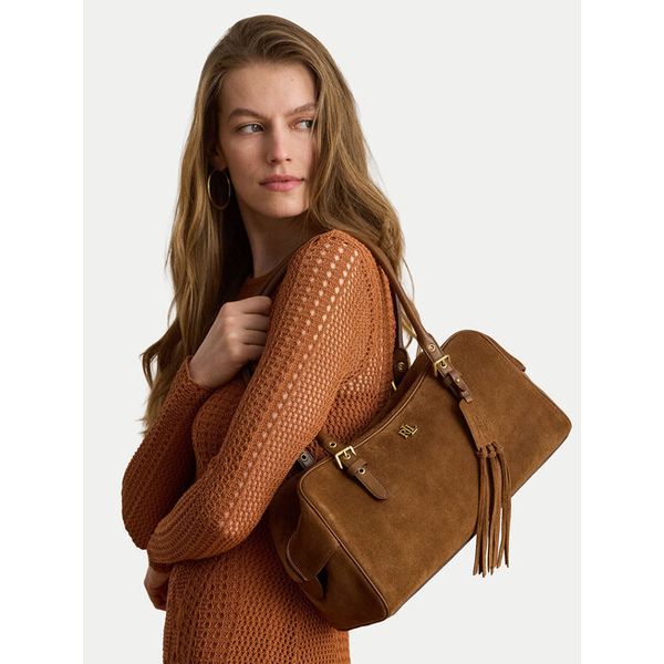 Torebka LAUREN RALPH LAUREN. Brązowe torebki klasyczne Lauren Ralph Lauren, bez wzorów, bez dodatków. Za 1,708.99 zł.