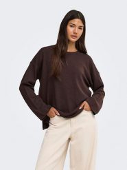 ONLY Sweter w kolorze brązowym rozmiar: XS. Brązowe swetry Only, xs, bez wzorów, bez ramiączek. Za 73.95 zł.