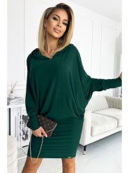 Numoco Sukienka w kolorze zielonym rozmiar: L/XL. Zielone sukienki Numoco, na imprezę, l, bez wzorów, bez kołnierzyka, bez ramiączek, midi. Za 162.87 zł.
