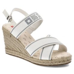 Białe Sandały Big Star Stylowe Espadryle Damskie. Białe sandały Big Star, bez wzorów, eleganckie, bez obcasa, bez zapięcia. Za 161.99 zł.