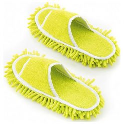 InnovaGoods Kapcie mopujące w kolorze limonkowym - 27 x 4 x 11 cm rozmiar: onesize. Zielone obuwie domowe InnovaGoods, bez wzorów, z materiału, bez zapięcia. Za 52.79 zł.
