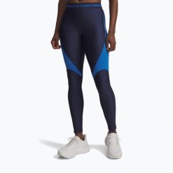 Legginsy Under Armour HeatGear Rib. Niebieskie legginsy Under Armour, bez wzorów. Za 199.99 zł.