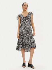 KARL LAGERFELD Sukienka letnia 241W1308 Czarny Regular Fit. Czarne sukienki KARL LAGERFELD, na lato, bez wzorów, z wiskozy, bez kołnierzyka, bez ramiączek. Za 699.99 zł.