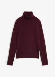 Sweter z golfem z miękkiej mieszanki kaszmiru wysokiej jakości Good Cashmere Standard®. Czerwone golfy bonprix, bez wzorów, z kaszmiru, bez ramiączek. Za 329.99 zł.