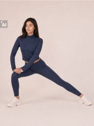 Legginsy sportowe z przeszyciami Everyday Active - granatowy. Niebieskie legginsy Sinsay, l, bez wzorów, na fitness i siłownię. Za 39.99 zł.