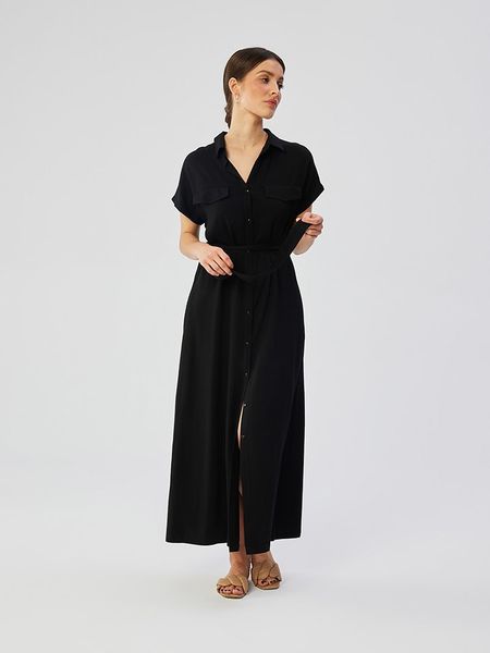 Stylove Sukienka w kolorze czarnym rozmiar: XL. Czarne sukienki Stylove, na co dzień, xl, bez wzorów, z tkaniny, bez kołnierzyka, bez ramiączek, maxi, proste. Za 297.26 zł.