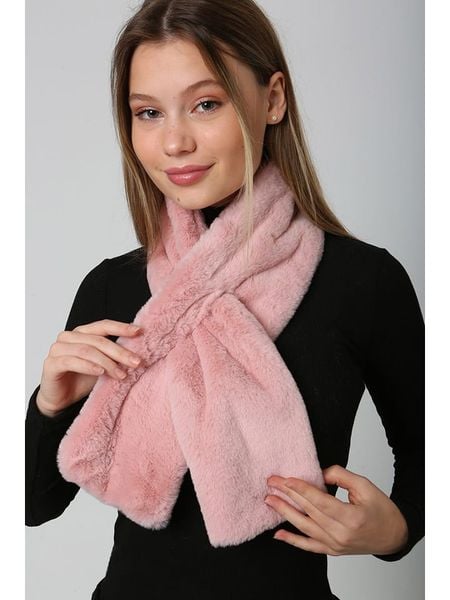 Lucky Bees Szal w kolorze jasnoróżowym - 106 x 15 cm rozmiar: onesize. Różowe szaliki Lucky Bees, bez wzorów, z futra. Za 92.21 zł.
