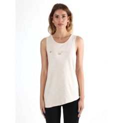 Odzież sportowa z bawełna na co dzień na siłownię. Szara koszulki sportowe LEONE 1947 APPAREL, bez wzorów, z bawełny, bez ramiączek, na fitness i siłownię. W wyprzedaży za 82.10 zł.