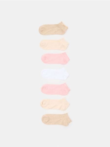 Prążkowane skarpetki stopki z bawełną 7 pack - wielobarwny. Skarpety Sinsay, bez wzorów, z bawełny. Za 15.99 zł.