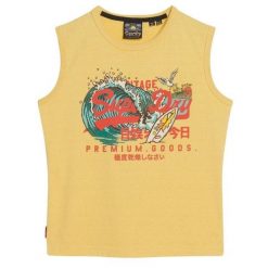 Damski tank top Superdry LA Vintage Logo. Żółte bielizna sportowa Superdry, s, bez wzorów. W wyprzedaży za 131.55 zł.
