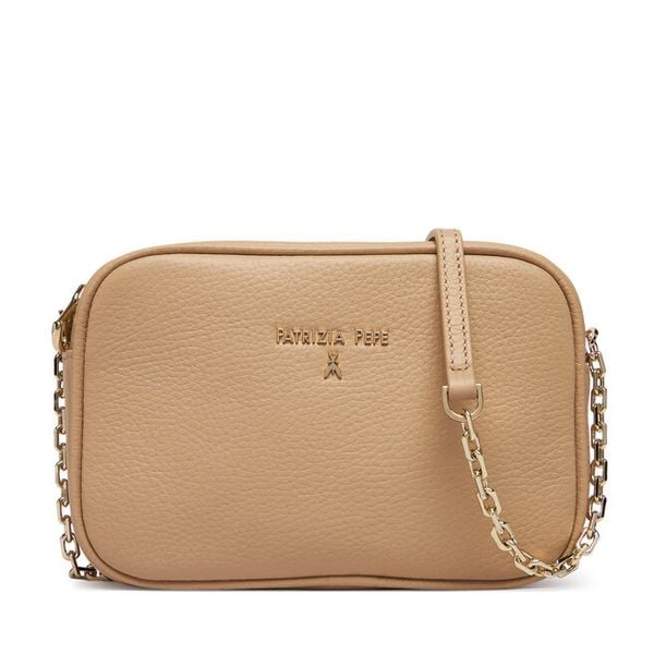 Torebka Patrizia Pepe. Brązowe listonoszki Patrizia Pepe, bez wzorów, bez dodatków. Za 689.99 zł.