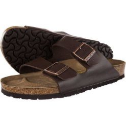 Birkenstock 51701 Dark Brown, klapki. Brązowe klapki Birkenstock, bez wzorów, z tkaniny, bez obcasa. Za 279.00 zł.