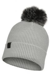 Czapka zimowa damska Buff Knitted Hat. Szare czapki Buff, bez wzorów, z dzianiny. Za 176.20 zł.