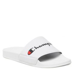 Klapki Champion. Białe klapki Champion, bez wzorów, bez obcasa. Za 89.99 zł.