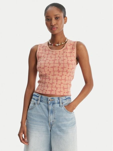 RVCA Top Shiver 23B071504 Różowy Slim Fit. Czerwone topy RVCA, xl, bez wzorów, z wiskozy, bez kołnierzyka, bez ramiączek. Za 132.99 zł.