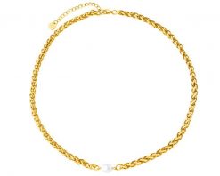 Naszyjnik ze stali szlachetnej z perłą. Naszyjniki Elixa, z perłą, ze stali. Za 189.00 zł.