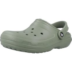 Sandały CROCS CLASSIC LINED CLOG Zielony. Zielone sandały Crocs, bez wzorów, z gumy, bez obcasa, bez zapięcia. Za 344.00 zł.