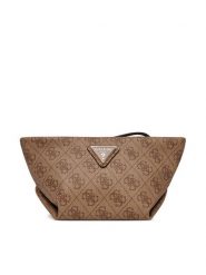 Guess Kosmetyczka Helina TWLB96 40005 Brązowy. Brązowe kufry i kosmetyczki Guess, z aplikacjami, ze skóry, bez dodatków. Za 189.99 zł.
