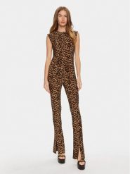NORMA KAMALI Kombinezon KK422JPL045438 Brązowy Slim Fit. Brązowe sukienki Norma Kamali, s, bez wzorów, z syntetyku, bez kołnierzyka, bez ramiączek. Za 509.99 zł.