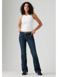 Levi's Dżinsy - Flare fit - w kolorze granatowym rozmiar: W30/L34. Niebieskie jeansy Levi's®, l, z aplikacjami. Za 200.13 zł.