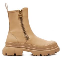Botki KARL LAGERFELD. Brązowe botki KARL LAGERFELD, bez wzorów, bez obcasa, na płaskiej podeszwie, bez zapięcia. Za 1,049.00 zł.