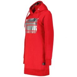 Długa bluza damska z kapturem Geographical Norway Fabienne Red DB Lady czerwona. Czerwone bluzy sportowe Geographical Norway, bez wzorów, z kapturem. Za 149.00 zł.