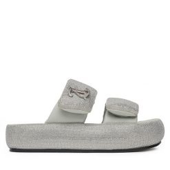Klapki Juicy Couture. Szare klapki Juicy Couture, bez wzorów, bez obcasa. Za 249.99 zł.