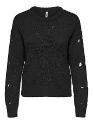 ONLY Sweter w kolorze czarnym rozmiar: L. Czarne swetry Only, l, bez wzorów, ze splotem, bez ramiączek. Za 105.88 zł.