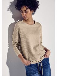 Street One Sweter w kolorze beżowym rozmiar: 44. Brązowe swetry Street One, bez wzorów, ze splotem, bez ramiączek. Za 127.65 zł.