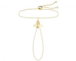 Złota bransoletka na palec z cyrkoniami - owad. Żółte bransoletki Apart, z cyrkonią, złote. Za 1,499.00 zł.