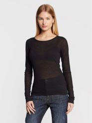 Sisley Bluzka 3XY4L126X Czarny Regular Fit. Czarne bluzki Sisley, l, bez wzorów, z wełny, bez kołnierzyka, bez ramiączek. Za 179.99 zł.