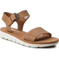 Sandały TIMBERLAND - Lottie Lou TB0A1VX12551 Md Beige Full Grain. Brązowe sandały Timberland, bez wzorów, z materiału, bez obcasa, bez zapięcia. W wyprzedaży za 279.00 zł.