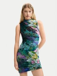 Desigual Sukienka letnia Carrington 26SWVK40 Zielony Slim Fit. Zielone sukienki Desigual, na lato, xl, bez wzorów, z syntetyku, bez kołnierzyka, bez ramiączek. Za 429.99 zł.