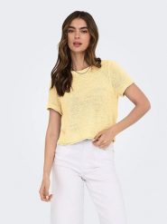 ONLY Sweter w kolorze żółtym rozmiar: S. Żółte swetry Only, s, bez wzorów, ze splotem, bez ramiączek. Za 61.60 zł.