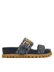 Liu Jo Klapki Livia 02 SA6109 TX523 Granatowy. Niebieskie klapki Liu Jo, bez wzorów, z materiału, bez obcasa. Za 469.99 zł.