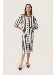 Soaked in Luxury Sukienka w kolorze biało-czarnym rozmiar: XL. Białe sukienki Soaked in Luxury, xl, bez wzorów, z bawełny, bez kołnierzyka, bez ramiączek, midi. Za 228.92 zł.