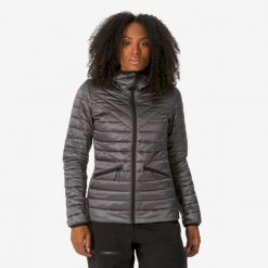Kurtka narciarska damska 500 light. Fioletowe kurtki narciarskie WED'ZE, l, bez wzorów, z materiału, z kapturem, narciarskie. Za 179.99 zł.