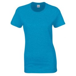 Koszulka Damska Heather Heavy. Szare bluzki GILDAN, xl, bez wzorów, sportowe, bez kołnierzyka, bez ramiączek. Za 40.99 zł.