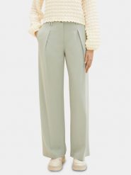 Tom Tailor Spodnie materiałowe 1040686 Zielony Wide Leg. Zielone spodnie materiałowe Tom Tailor, bez wzorów, z materiału. Za 159.99 zł.