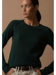 Perfect Cashmere Kaszmirowy sweter w kolorze ciemnozielonym rozmiar: S. Zielone swetry Perfect Cashmere, s, bez wzorów, z kaszmiru, bez ramiączek. Za 347.99 zł.