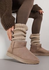 Ciemnobeżowe Krótkie Śniegowce Zozaline. Brązowe trapery i śniegowce Born2be, z jeansu. Za 69.99 zł.