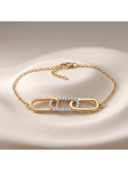 ÔNESSA Bransoletka z elementami ozdobnymi rozmiar: onesize. Żółte bransoletki ÔNESSA, z cyrkonią, z mosiądzu. Za 139.95 zł.