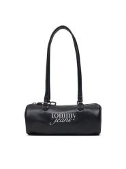 Tommy Jeans Torebka Tjw Bold Script Shoulder Barrel AW0AW19055 Czarny. Czarne torebki klasyczne Tommy Jeans, bez wzorów, z jeansu, bez dodatków. Za 409.99 zł.
