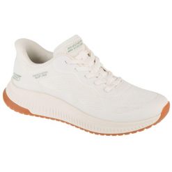 Buty sportowe Sneakersy damskie, Slip-Ins: Bobs Squad 4 - Staple Look. Białe obuwie sportowe Skechers, bez zapięcia, trekkingowe, Skechers Sport. Za 359.99 zł.