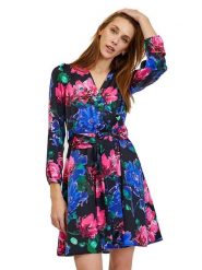 Orsay Sukienka w kolorze czarno-różowo-niebieskim rozmiar: 40. Czarne sukienki Orsay, bez wzorów, z tkaniny, bez kołnierzyka, bez ramiączek, mini. Za 87.40 zł.