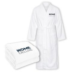 Zestaw do sauny szlafrok i ręczniki NOA XL. Białe szlafroki HOME DELUXE, m, bez wzorów, z bawełny, bez ramiączek, bez kaptura. Za 270.99 zł.