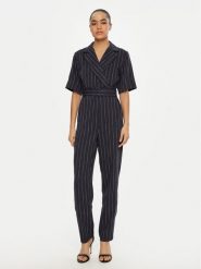 Marella Kombinezon Banana 2513241011 Granatowy Slim Fit. Niebieskie sukienki Marella, bez wzorów, z wiskozy, bez kołnierzyka, bez ramiączek. Za 1,029.00 zł.